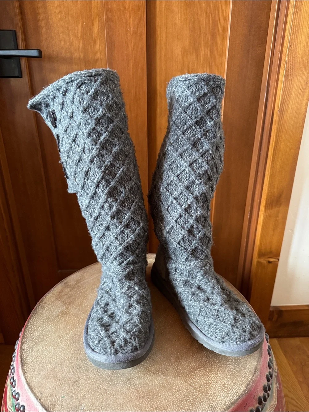 Women's Gray Knit UGG Boots